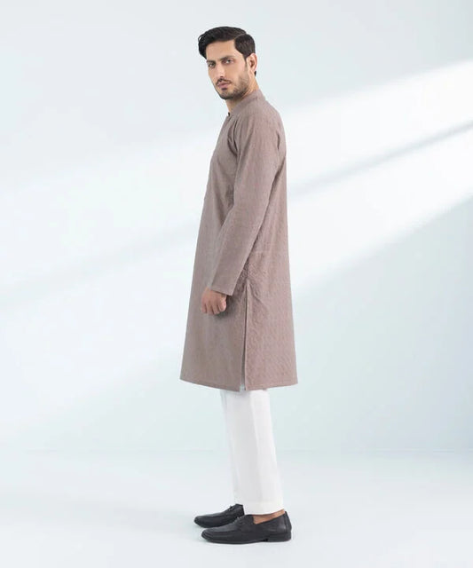 Schiffli Embroidered Cotton Kurta