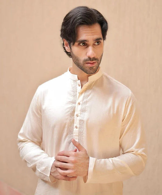 Embroidered Cotton Dobby Kurta