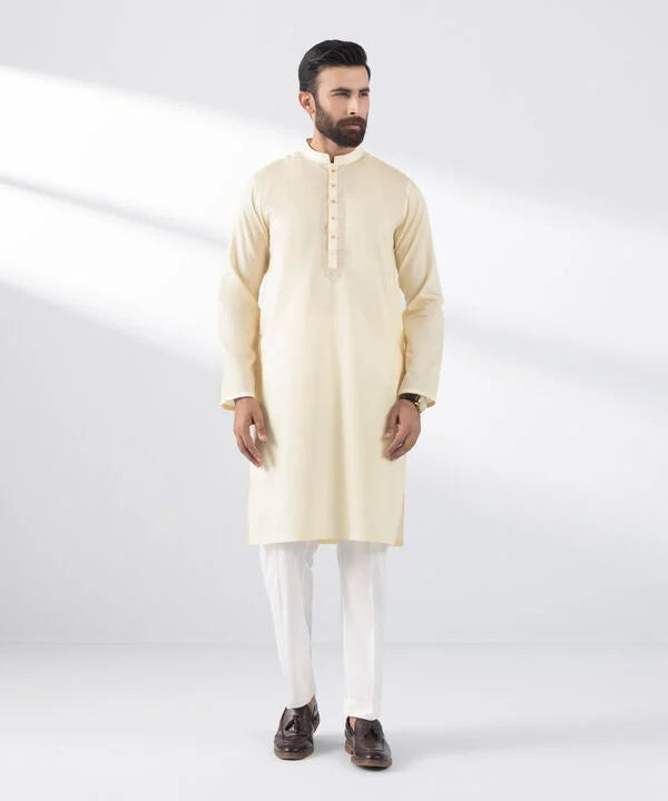 Embroidered Cotton Dobby Kurta