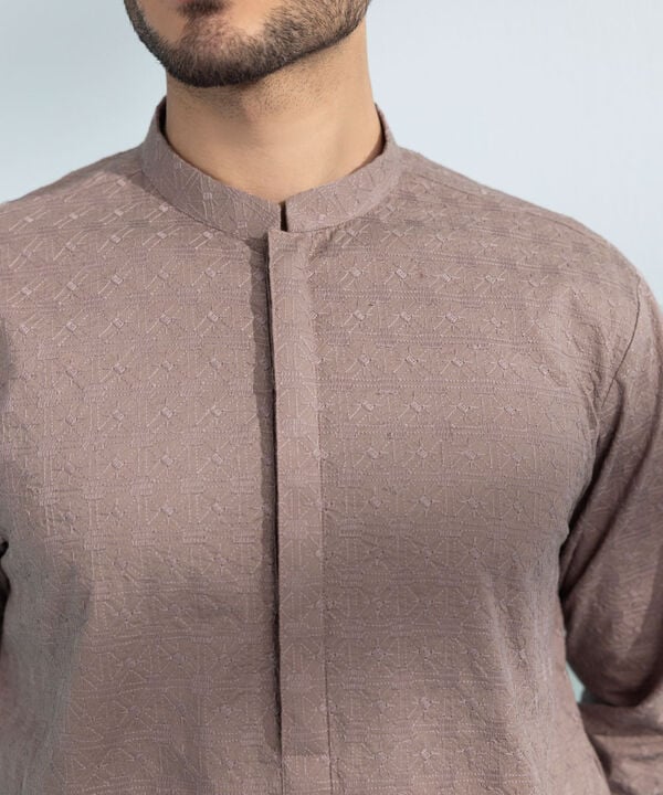 Schiffli Embroidered Cotton Kurta